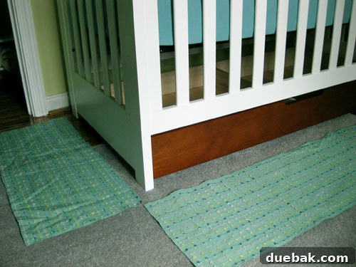 Measuring and cutting fabric for crib skirt