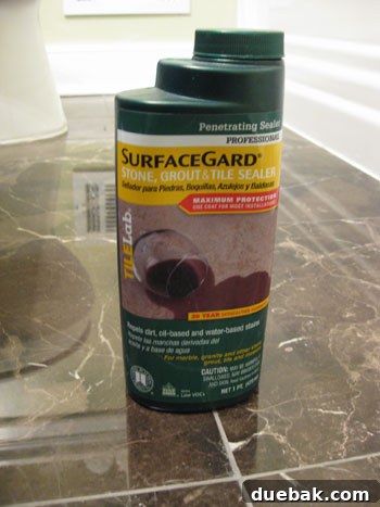 Bottle of grout sealer