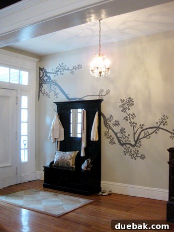 Beyond the Threshold: Lavish Living Revealed, Part Two 21 Another beautiful perspective of Stacie's entryway with the captivating cherry blossom mural.