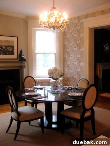Beyond the Threshold: Lavish Living Revealed, Part Two 8 The stunning 'after' view of Stacie's revamped dining room, designed for elegant entertaining.