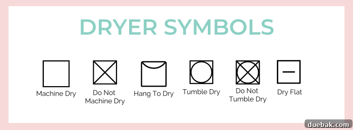 Printable Garment Care Symbols Guide 4 clothing care symbols for drying that would typically appear on clothing.