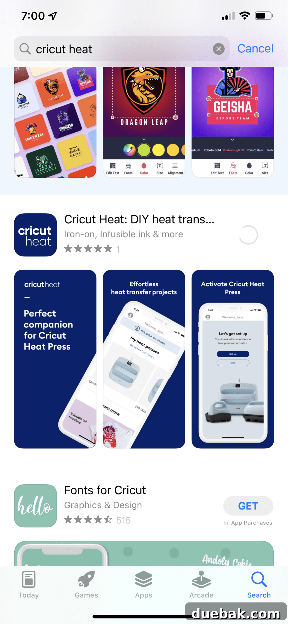 The Ultimate Guide To Cricut Hat Press 11 Cricut Heat app displaying material selection screen