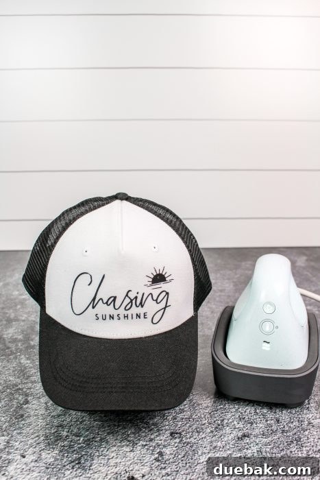 The Ultimate Guide To Cricut Hat Press 14 Side view of the completed custom hat