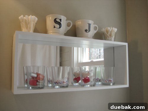 Chic mug neatly storing cotton balls on a bathroom counter