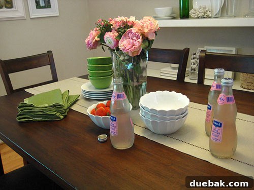 Stylish fabric runner enhancing a rectangular wooden dining table