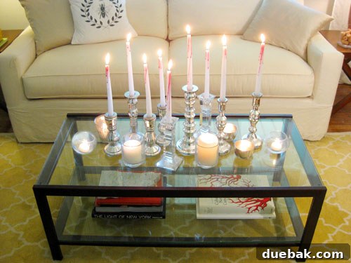 Mercury glass candlesticks adding a reflective elegance to a room