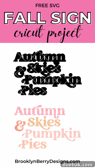 Another beautiful fall-themed SVG file design, featuring autumn skies and pumpkin pies, ideal for seasonal DIY projects.