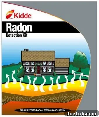 Radon testing kit, emphasizing home health
