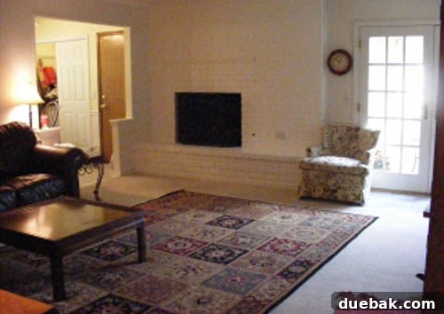 Another view of the living room before its modern transformation.