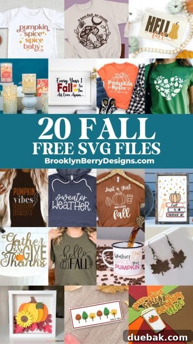A collage of 20 free fall SVG files showcasing various project ideas for autumn and Halloween crafting.