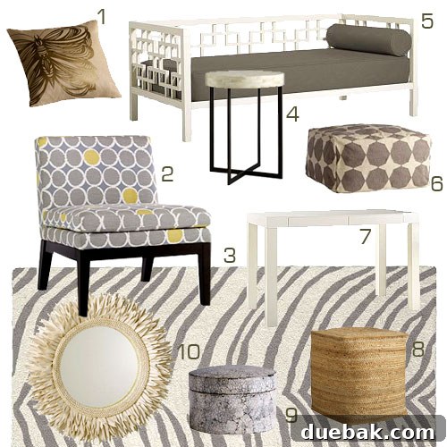 A collage of stylish West Elm home decor products, including pillows, chairs, rugs, tables, and mirrors, showcasing modern interior design inspiration and potential winnings.