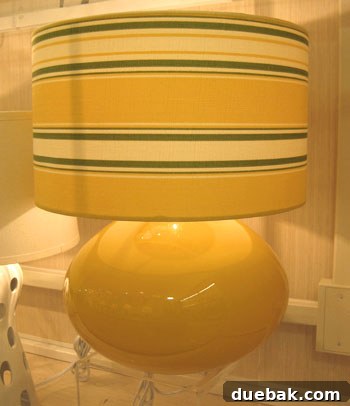 My HomeGoods Daydream 15 Large, cheerful yellow ceramic lamp, a statement piece for any room.