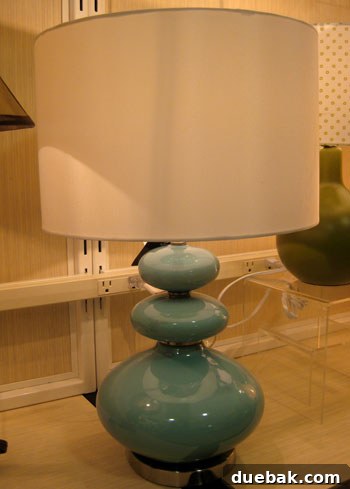 My HomeGoods Daydream 16 Curvy blue-based lamp, elegant and affordable for bedside or living room.