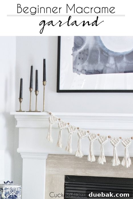 Macrame garland for beginners to make for boho Christmas decor.