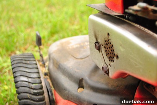 Cleaned lawn mower running smoothly without smoke