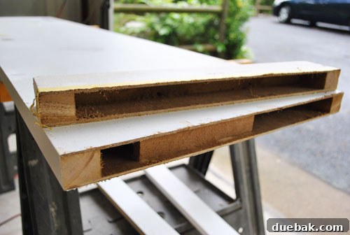 From Door to Desk: Craft Your Perfect DIY Workspace 12 Inside of a hollow-core door after cutting