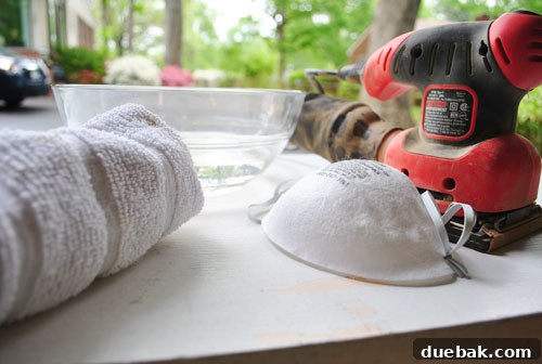From Door to Desk: Craft Your Perfect DIY Workspace 9 Cleaned and sanded door surface