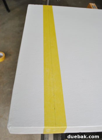 From Door to Desk: Craft Your Perfect DIY Workspace 10 Door taped off for cutting