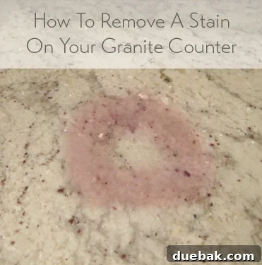 Food stain on granite countertops