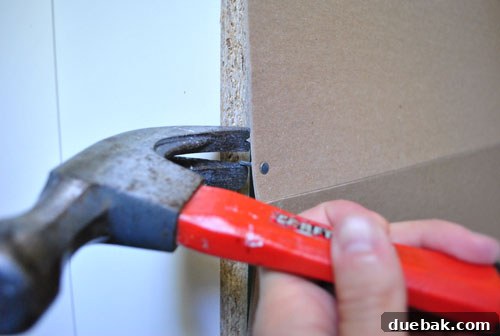 Back panel removed from the IKEA Billy Bookcase