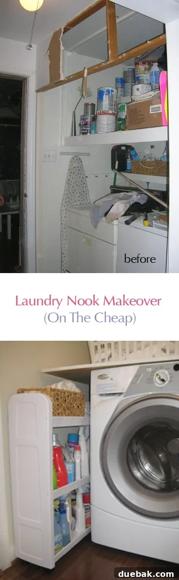 Affordable Laundry Nook Makeover Before and After