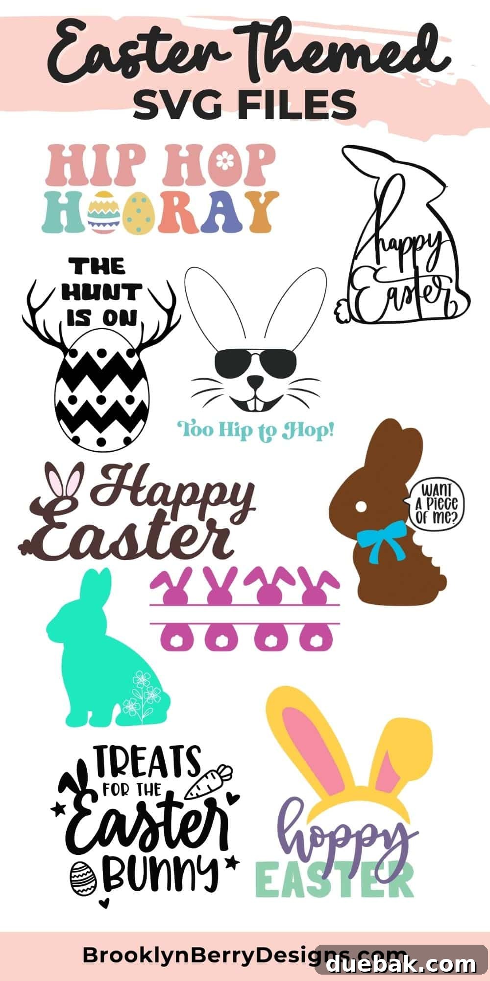 Get Crafty This Easter 11 Free SVG Files for Kids 3 Two examples of the Hip Hop Hooray SVG used on different craft items.