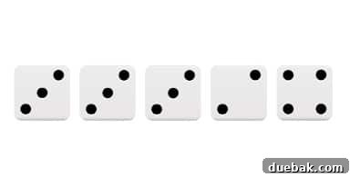 Dice showing a combination for scoring