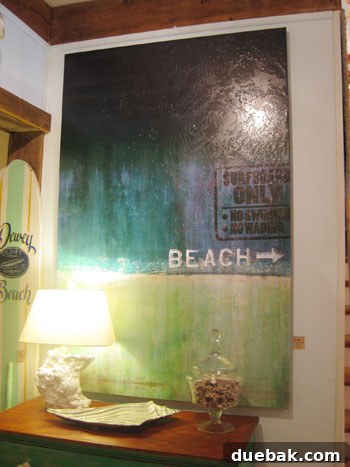 Elevate Your Workspace: Desk Wall Art 4 Beachy blue-green painting spotted in a shop