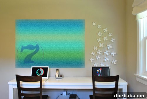 Elevate Your Workspace: Desk Wall Art 8 Photoshop mock-up of abstract art with number 7