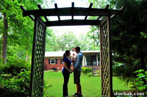 Our Third Anniversary Wedding Week 5 Family portrait with wedding arch