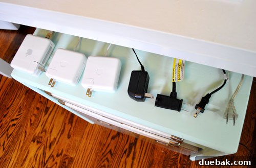Untangle Your Tech Cables 5 Seven power plugs laid out for an office desk