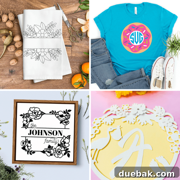 Another collection of creative free monogram SVG files, featuring floral and themed designs.