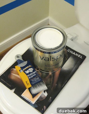 Close-up of a high-quality angled paint brush and roller