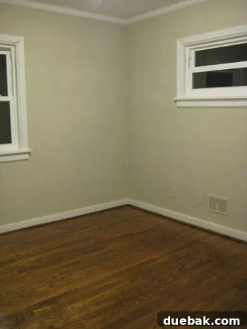 Painted wall corner with protected floor