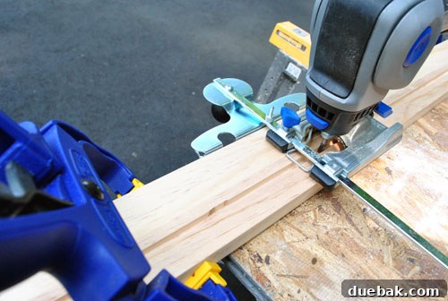 Craft Your Own Stylish Wall Shelves 7 Two wood boards securely clamped together to provide a wider base for Dremel routing