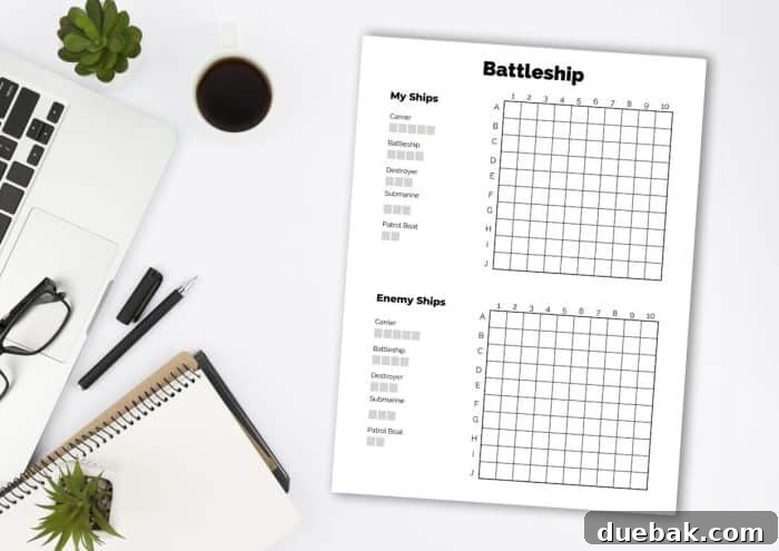 A hand marking a 'miss' on a paper Battleship grid, showing the strategic gameplay.