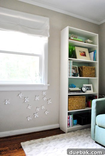 Completed magnetic wall with Wallflowers and light-colored paint
