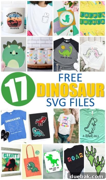 Jurassic Jar Jacket 4 A collage of various dinosaur SVG designs from different creators, showcasing diversity.
