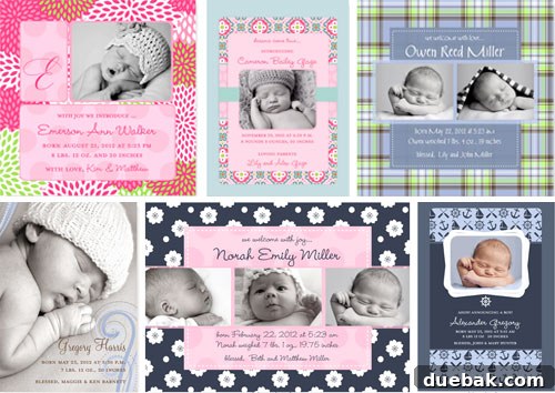 Beautiful custom birth announcement designs from Take Note! Designs