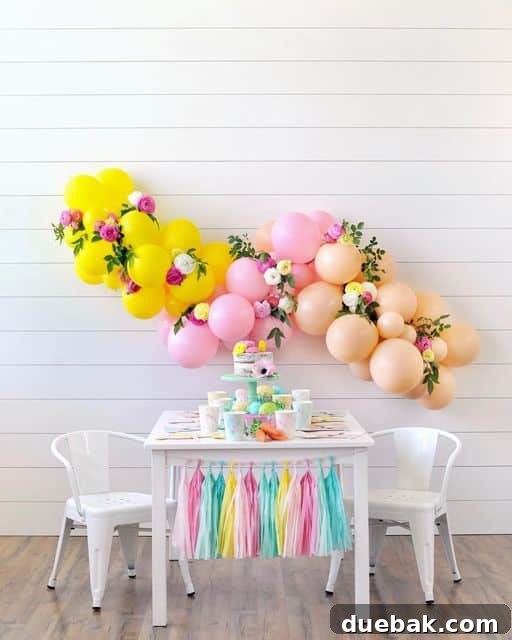 Stylish balloon arch with a unique color combination