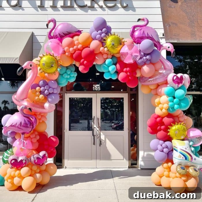Dramatic balloon arch for a grand celebration