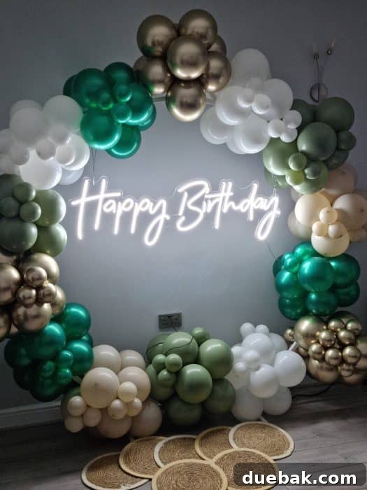 Colorful organic balloon arch design