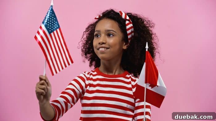 A family gathered around a barbecue on a sunny day, with Canadian flags subtly in the background.