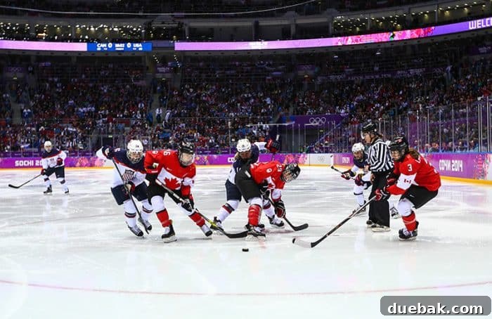 Fun Facts About Canada - Hockey was invented in Canada! Marie-Philip Poulin of Canada playing ice hockey at the Sochi 2014 Olympics.