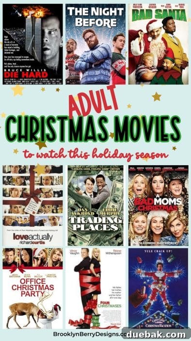 Naughty or Nice: The Ultimate Adult Christmas Movie List 13 A festive collage of adult Christmas movie posters, perfect for a holiday movie marathon.