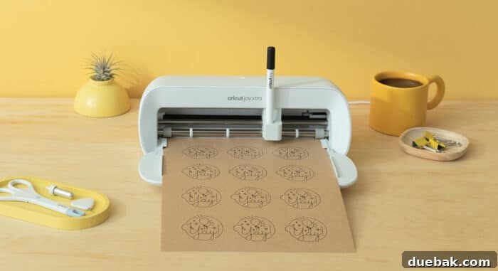 Mastering the Cricut Joy Xtra: Your Essential Guide 3 Cricut Joy Xtra machine utilizing its drawing function with a pen tool, demonstrating its versatility beyond cutting for intricate designs.