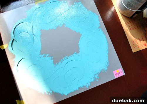 Transform Your Concrete Floor with Paint and Stencils 5 Close-up of a botched stencil with paint bleeding