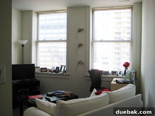 Before Carrie's living room - sofa angled towards TV