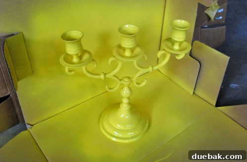 Spraying a Brass Candlestick Yellow