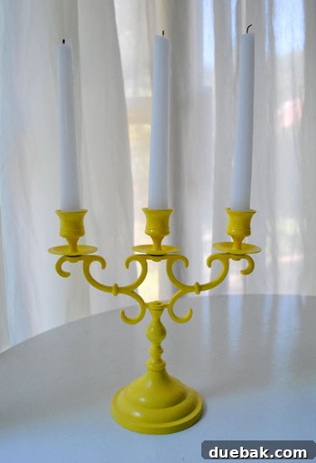 Yellow Candlestick with Candle Friends